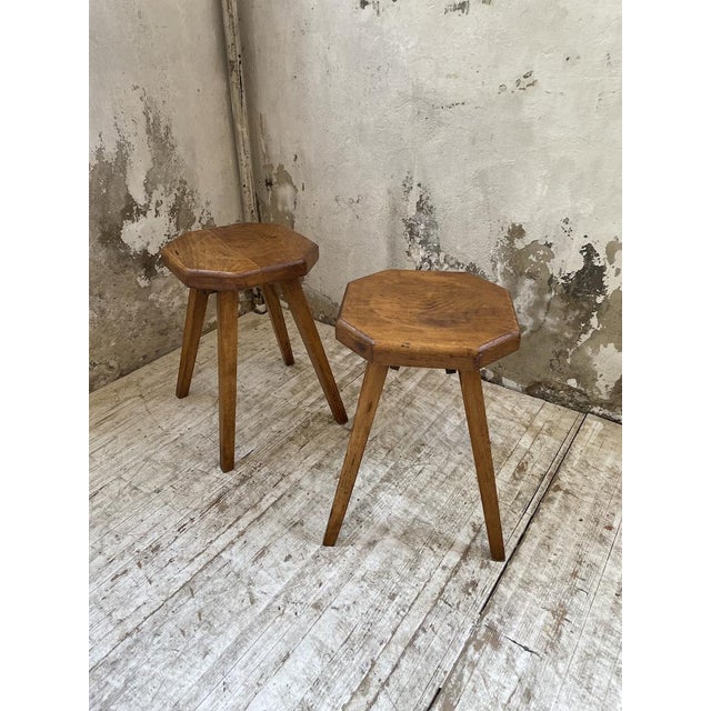 Set of Pine Stools with Curved Seat, 1950s For Sale - Image 18 of 18
