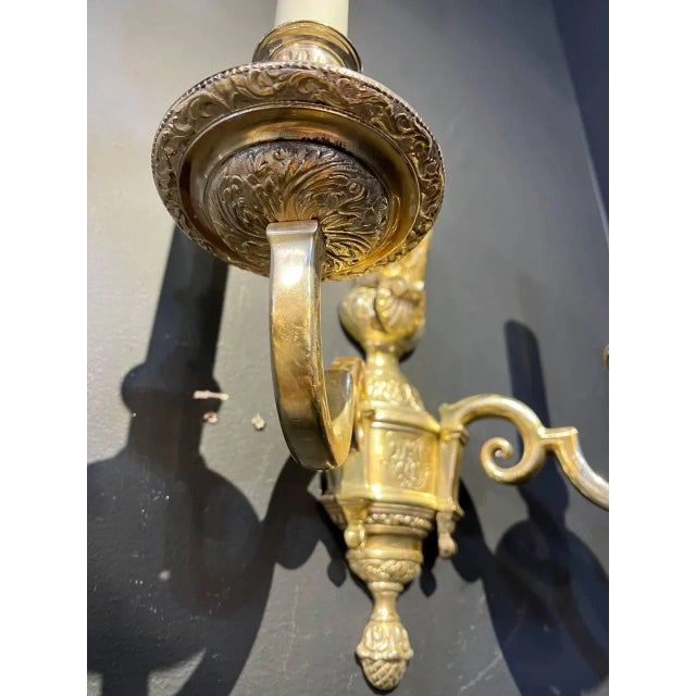 Neoclassical 1900s Caldwell Silver Plated Cherub Sconces For Sale - Image 3 of 8