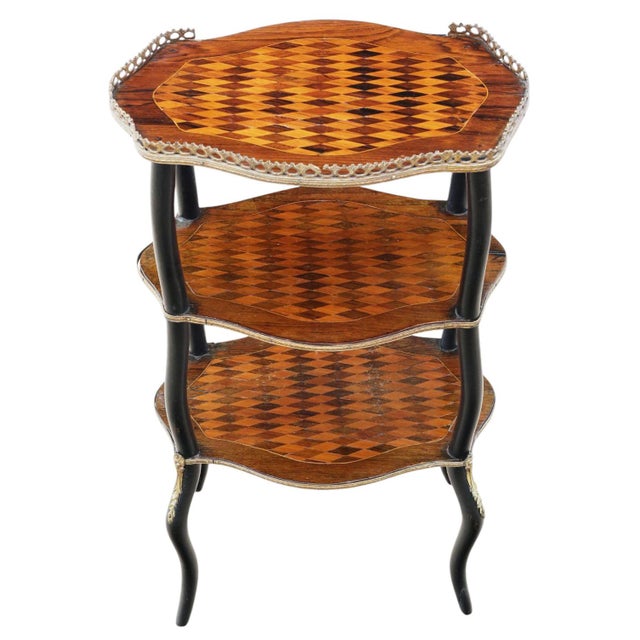 Antique Inlaid Parquetry and Ebonised Side Table, 1890s For Sale - Image 6 of 8