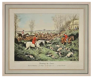 Gilson Reeve, Hunting, Original Lithograph, Late 19th Century, Framed
