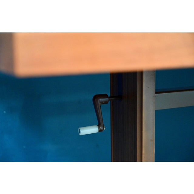 Scandinavian Height-Adjustable Coffee Table in Wood and Chrome, 1970s For Sale - Image 11 of 17
