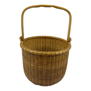 Gerald (Gl) Brown Nantucket Lightship "Cross Rip Jr" Basket (Signed) Vintage 1980s
