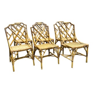 English Bamboo and Rattan Chairs from Angraves, 1970s, Set of 6 For Sale