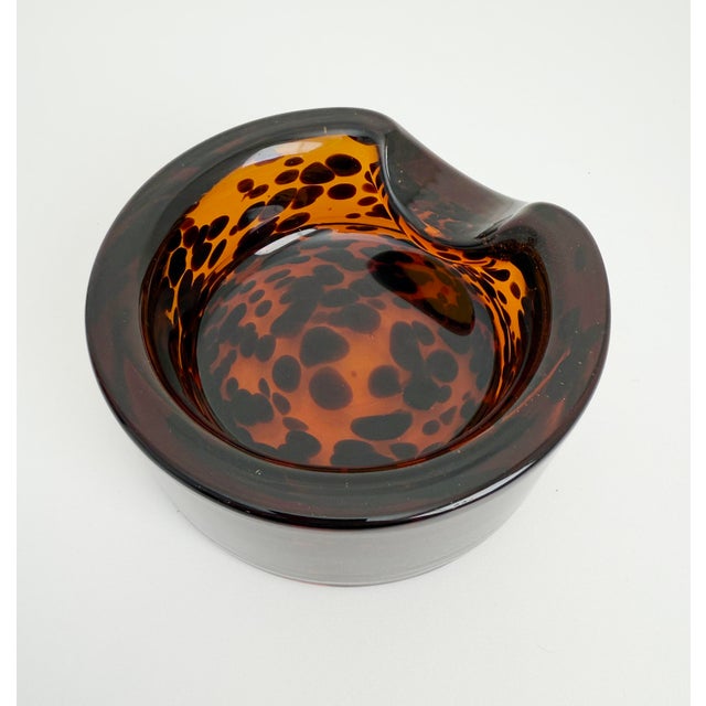 1960s Murano Style Tortoise Glass Ashtray Catchall For Sale - Image 9 of 13