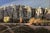 Listen by Natasha Isenhour | Pastel Landscape of rock formations with trees and shrubs For Sale