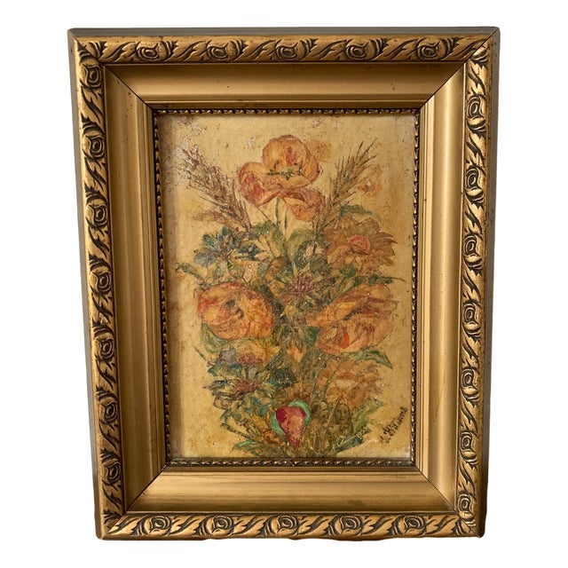Floral Still Life, 1935, Mixed Media, Framed For Sale