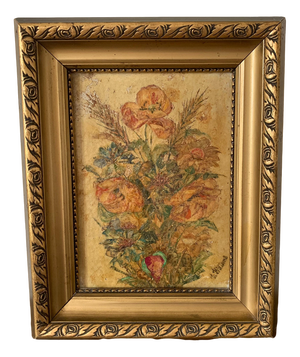 Floral Still Life, 1935, Mixed Media, Framed