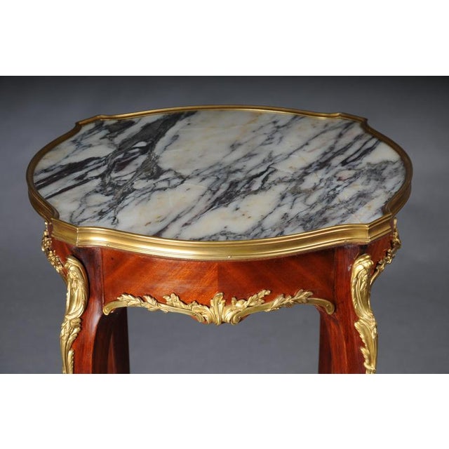 20th Century French Beech Salon Side Table in the style of F. Linke For Sale - Image 3 of 18