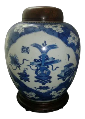 18th Century Chinese Kangxi Porcelain Blue & White Vase Jar