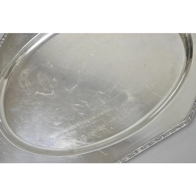 Silver Antique Victorian Andover Sp Co Silver Plated Octagonal Serving Platter Tray For Sale - Image 8 of 11
