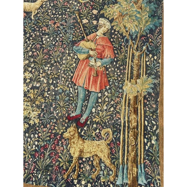 French Aubusson Style Screen Printed Hand Tapestry, 1960s For Sale - Image 16 of 18