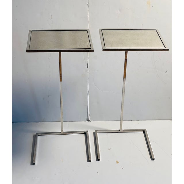 Glass 1990s Modern Sadie Spot Glass Side Tables Pair For Sale - Image 7 of 7