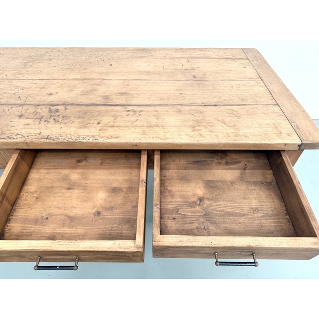 Large Farmhouse Table with Oak Top and Spindle Legs, 1950s For Sale - Image 17 of 18