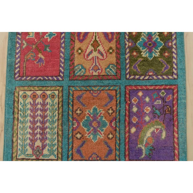 Textile Bakhtiari Runner 1’10” X 6′ Blue Wool Modern Hand-Knotted Oriental Rug For Sale - Image 7 of 11