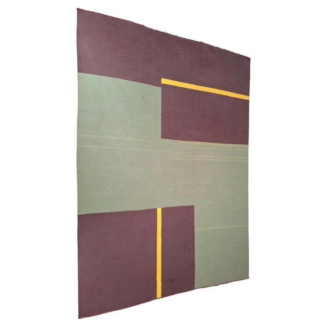 Mid-Century Modern Geometric Rug, Czechoslovakia, 1960s For Sale - Image 17 of 17
