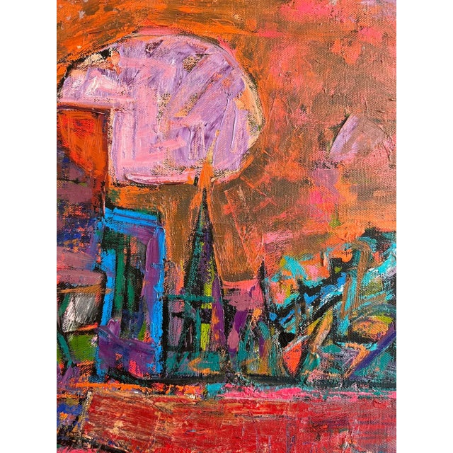 André René César Brechet, Coucher du soleil au Pont Royal et Notre Dame, Paris, Oil on Canvas, Framed For Sale - Image 5 of 10