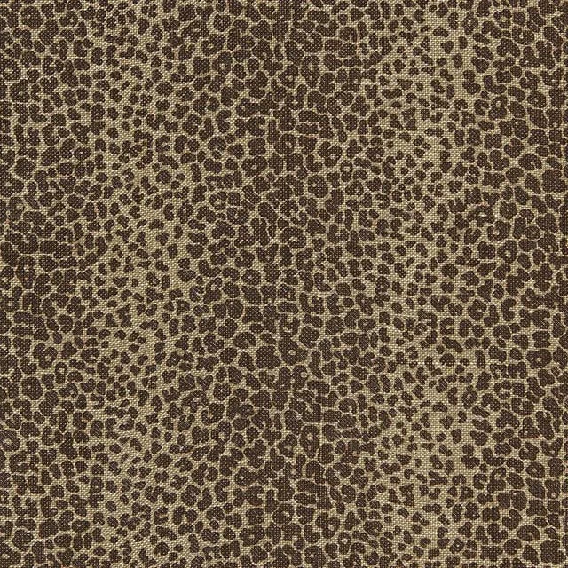 Schumacher Leopard Linen Print Fabric in Java For Sale