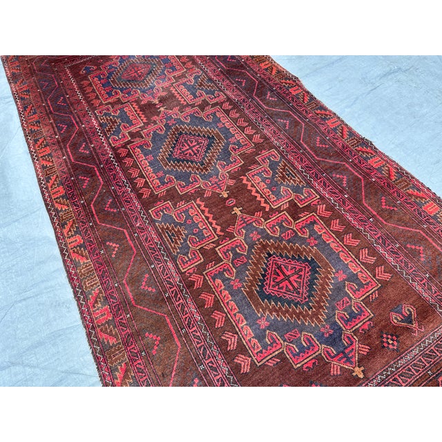 Brown Antique Herati Hand-Knotted Wool Rug - 8'7" X 4'0" For Sale - Image 8 of 14