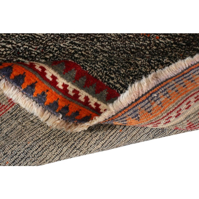 1910s Antique Gabbeh Transitional Gray and Red Wool Persian Rug For Sale - Image 5 of 6