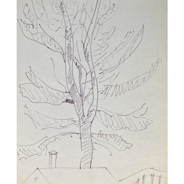Frank Wallace Pine Tree Landscape Drawing For Sale - Image 4 of 4