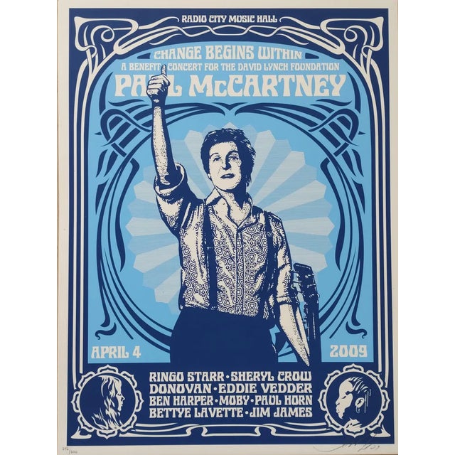 Shepard Fairey (Obey), Paul McCartney Change Begins (Blue), 2009, Screenprint For Sale