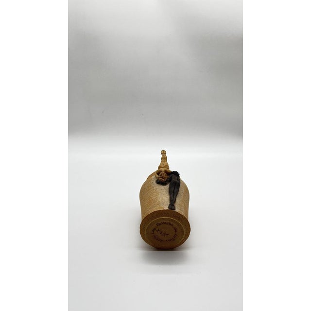 Vintage Handcrafted Stoneware Vase, 2009 For Sale - Image 4 of 5