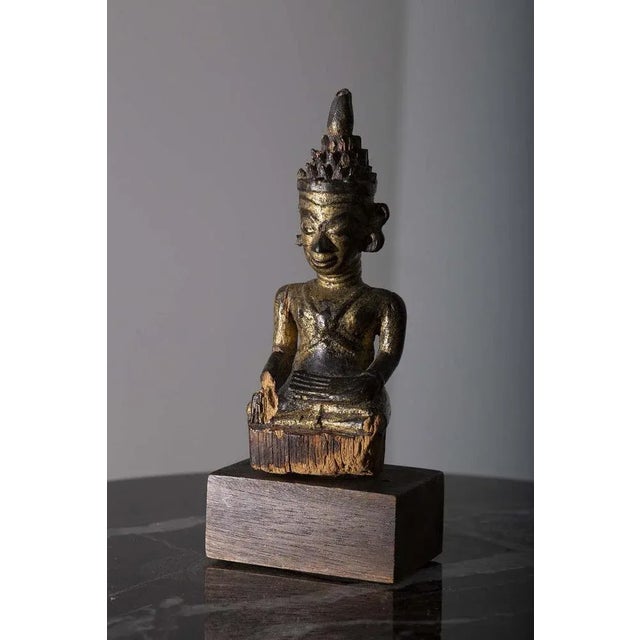 Wood South East Asian Artist, Buddha, 19th Century, Lacquered Wood For Sale - Image 7 of 7