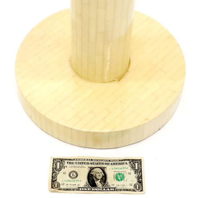 Mid 20th Century Tessellated Bone Cylinder Shape Floor Lamp For Sale - Image 9 of 10