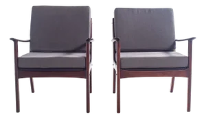 Set of Model Pj 112 Easy Chairs in Mahogany by Ole Wanscher for Peter Jeppesens, 1951