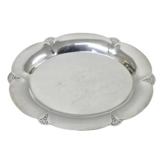 Vintage Art Deco Wm Rogers 411 Silver Plated Small Oval Scalloped 11" Dish Tray For Sale
