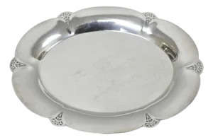 Vintage Art Deco Wm Rogers 411 Silver Plated Small Oval Scalloped 11" Dish Tray