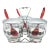 Mid 20th Century Vintage Libbey Glass Condiment Caddy Lazy Susan Set- 4 Pieces For Sale