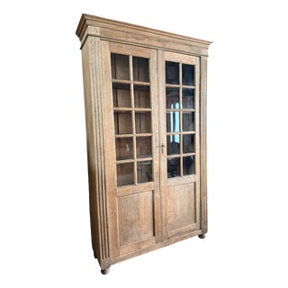 Large Antique Oak Display Cabinet, 1890s For Sale