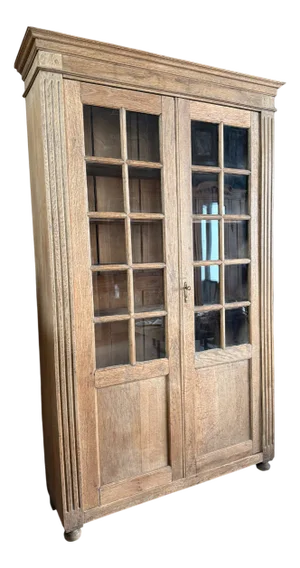 Large Antique Oak Display Cabinet, 1890s