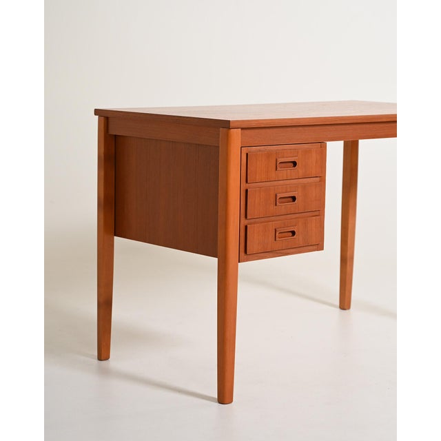 Wood Scandinavian Teak Desk with Movable Drawers, 1960s For Sale - Image 7 of 11