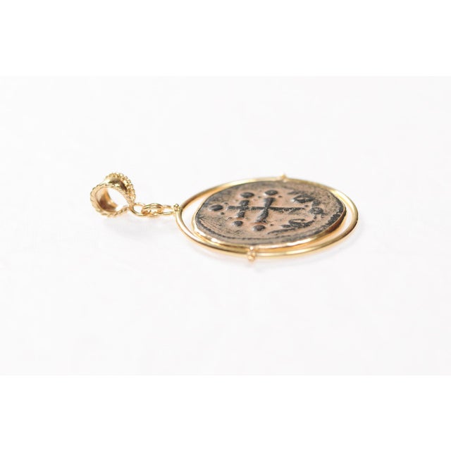Oxblood Red Byzantine [Coin] Pendant W/ 18k Gold Trim For Sale - Image 8 of 12