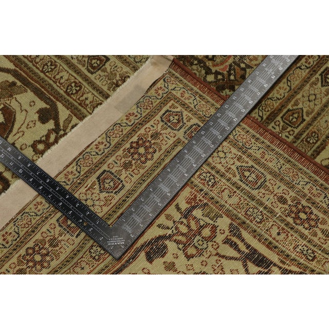 Brown Late 19th Century Persian Tabriz Rug, 12'11 X 17'09 For Sale - Image 8 of 11