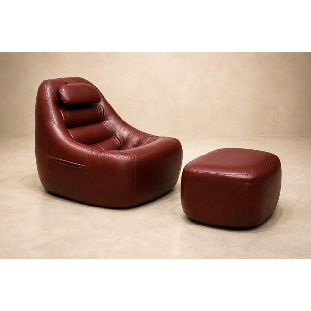 Mp-113 Lounge Chair With Ottoman in Original Faux Leather by Percival Lafer, Brasil, 1970s For Sale - Image 10 of 18