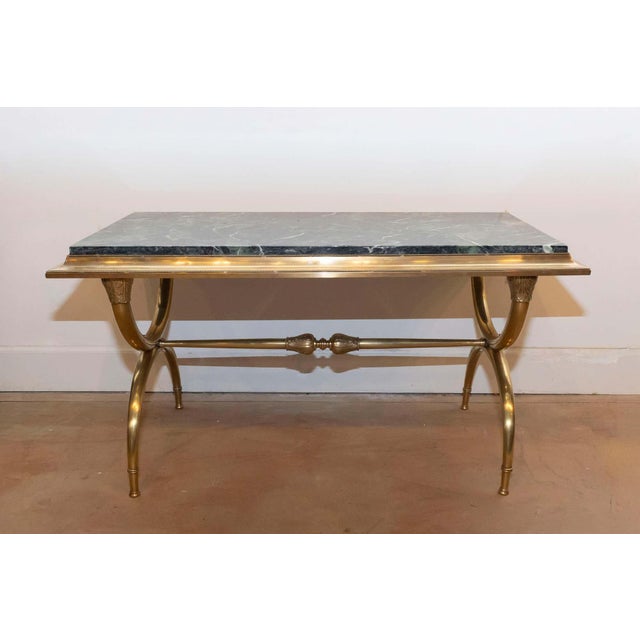 Neoclassical 20th Century Marble top French Coffee Table For Sale - Image 3 of 8