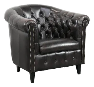Chesterfield Club Chair in Cowhide Leather