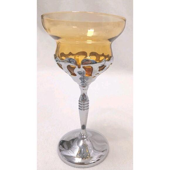 Mid-Century Modern 1960s Mid-Century Modern Farberware Cambridge Morgantown Chrome Wine Cordial Brandy Glass Romantic - a Pair For Sale - Image 3 of 16