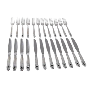 Mid-Century Danish Silver Cutlery Set from Royal Danish, Set of 24