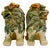Pair of Mid 20th Century Chinese Green & Blue Glazed Ceramic Foo Dog Figurines For Sale - Image 4 of 9