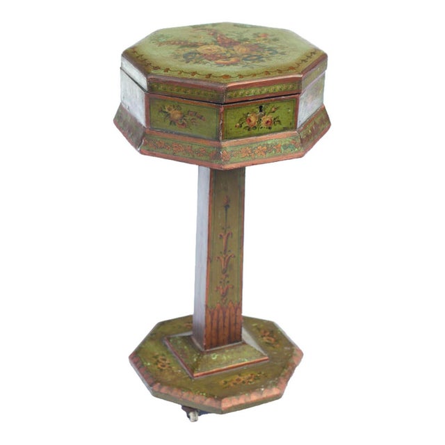 19th Century Gilt English Work Box on Stand For Sale - Image 4 of 4