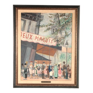 French Street Scene Painting by John Morris (Before 1920-1991) For Sale