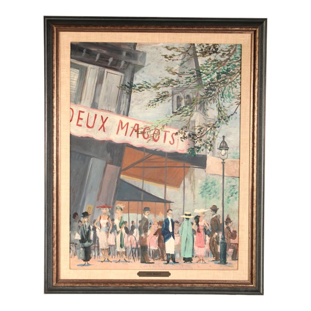 French Street Scene Painting by John Morris (Before 1920-1991) For Sale