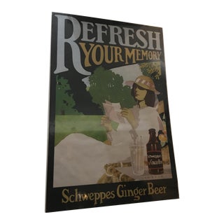 Vintage English Schweppes Ginger Beer Poster For Sale