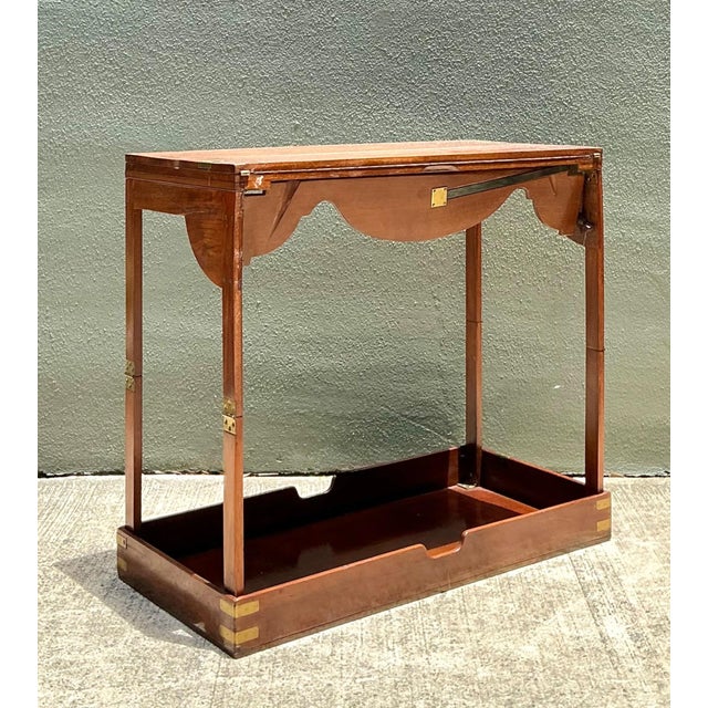 Vintage English Collapsible Flip Top Campaign Game Table For Sale - Image 10 of 10
