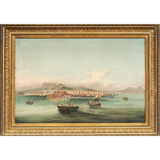 Posillipo School Artist, Landscape Composition, 19th Century, Oil Painting on Canvas, Framed For Sale