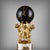 This exceptional Louis XVI style mantel clock set comprises a striking central clock and a pair of matching candlesticks....